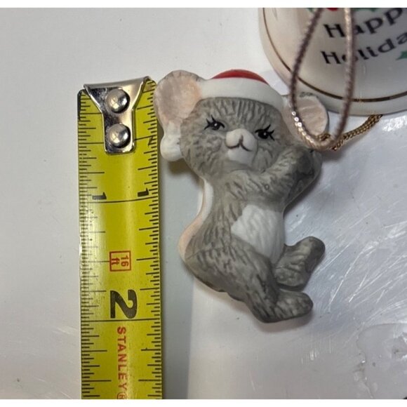 J.S.N.Y. Christmas Bell Ornament W/ Mouse Happy Holidays Text - Picture 8 of 8